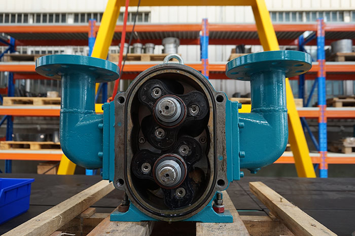 羅德凸輪轉子泵拆開泵蓋之后內部圖20160818